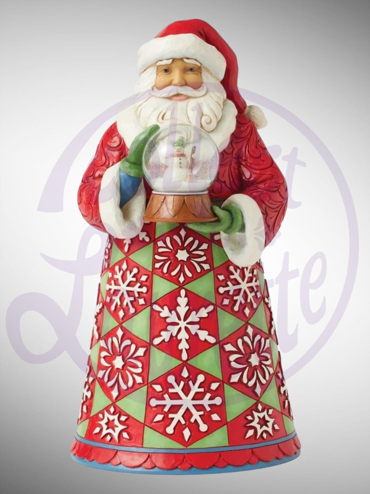 Jim Shore Heartwood Creek -  Frosty Keepsake Santa Holding Mini Globe Figurine